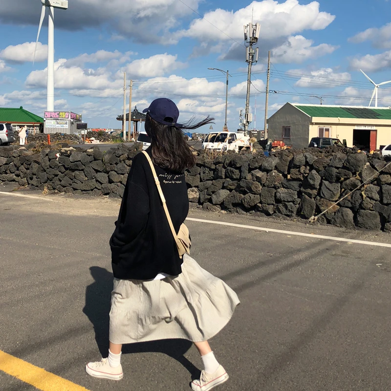 Новинка осени 2019 корейский женский кардиган с вышивкой в стиле колледжа