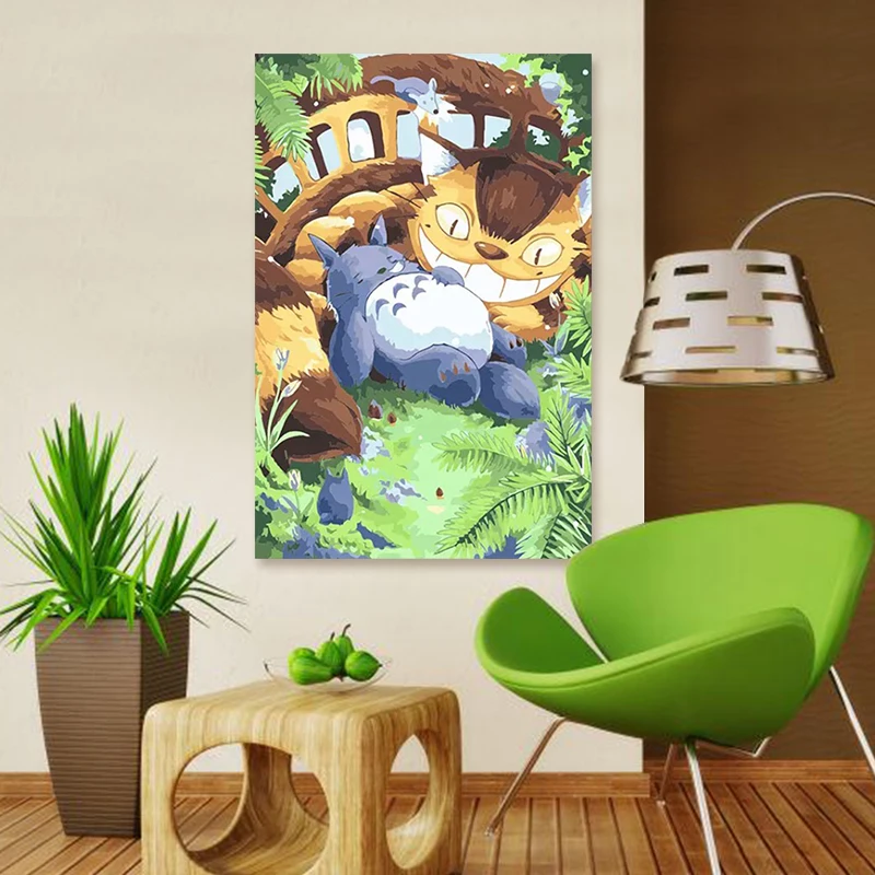 Мультфильм милый кот живопись по номерам японское аниме животное ручной работы