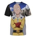 Новое поступление, футболка с принтом аниме ONE-PUNCH MAN, футболка с 3D рисунком из мультфильма для взрослых мужчин, футболка в стиле Харадзюку, косплей, летняя уличная одежда, топы