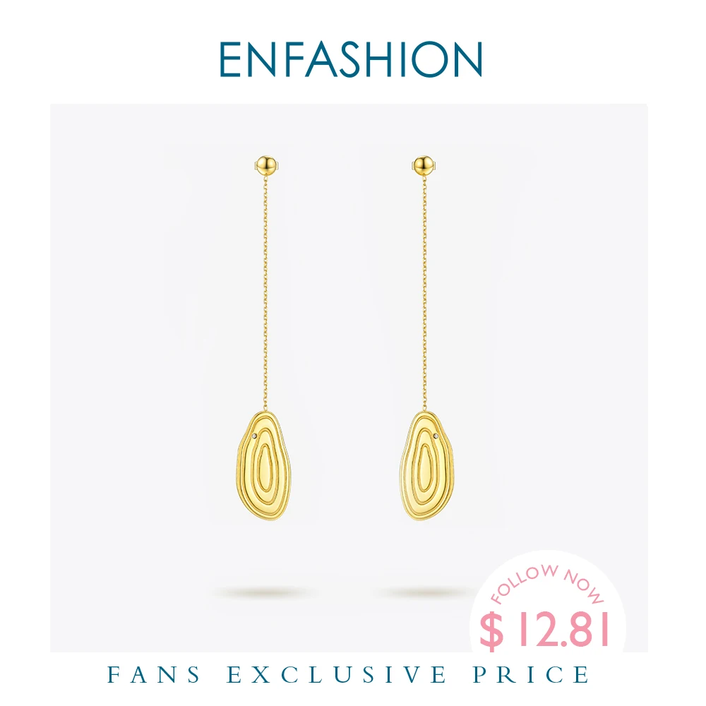 Женские длинные висячие серьги Enfashion золотистого цвета модные ювелирные изделия