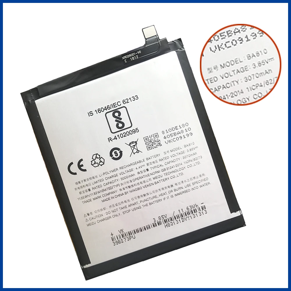 

100% Original 3070mAh BA810 Phone Battery For Meizu M8C M 8C M810H M810L Mobile Phone high quality With Tools+Tracking Number