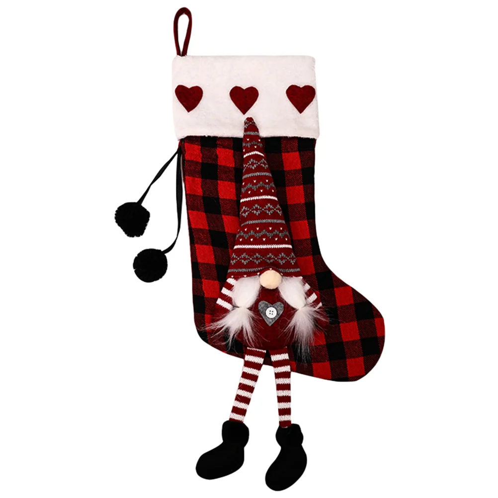 

1pc Christmas Stocking Decor Christmas Sock Gift Bag Decorative Pendant Bag