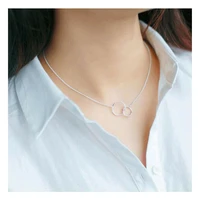 fashion double circle necklace metal double ring short necklace neck chain 2020