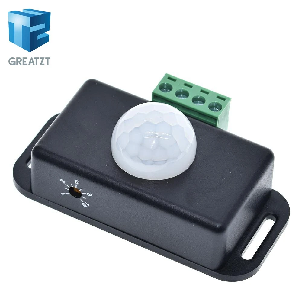 GREATZT DC 12V 24V 8A автоматической регулировки движения PIR Сенсор переключатель ИК