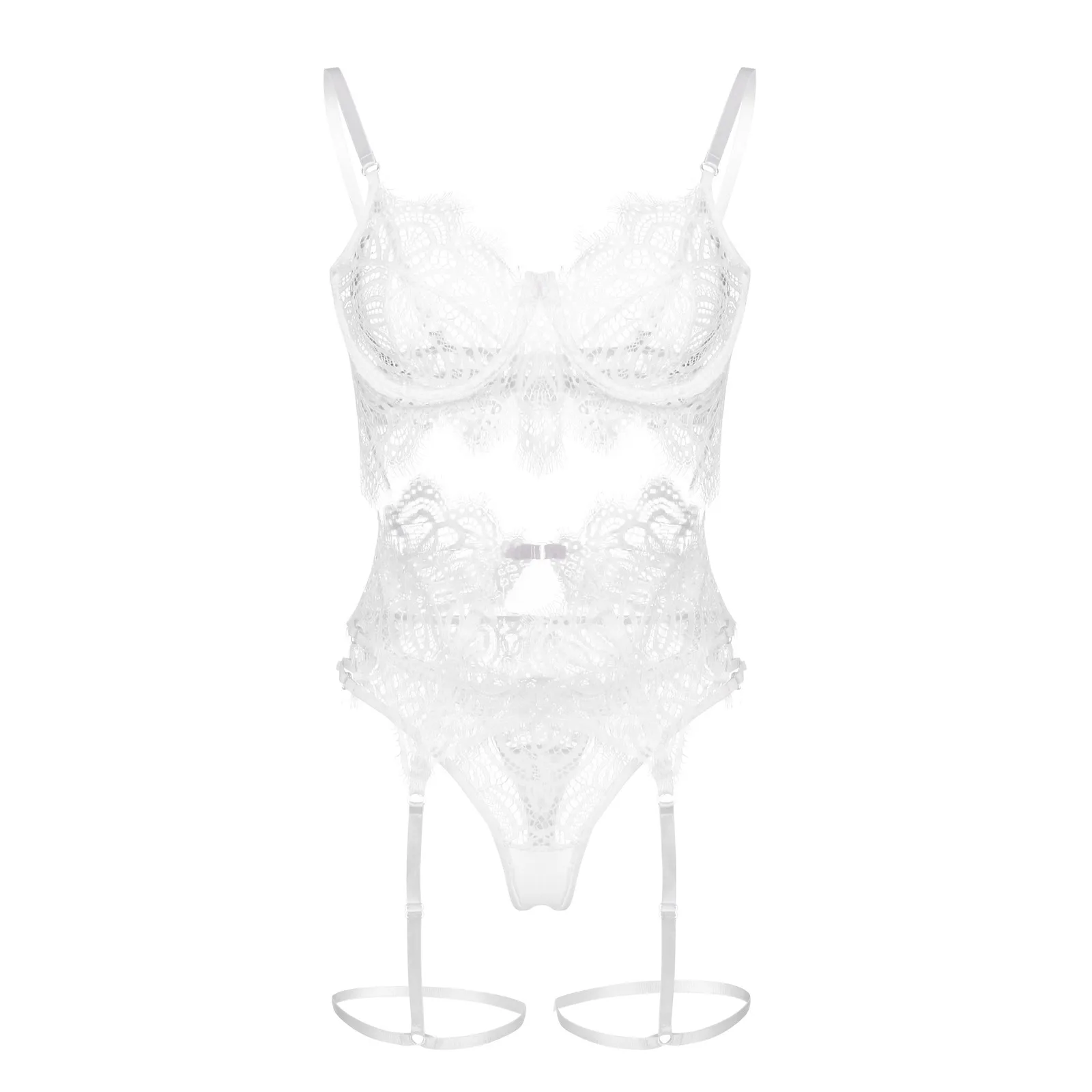 

3PC Women Erotic Lingerie Underwear Porno Lace Bra Thong Garter Set Sleepwear Temptation Sexy Lenceria Ladies Babydolls Hot