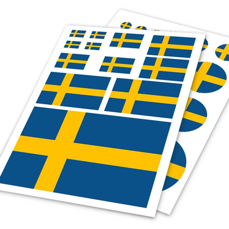 

Noizzy Sweden National Banner Flag Set SWE Car Sticker Pack Auto Vinyl Decal Bike Ipad Motorcycle Handy Helmet Suitcase Styling