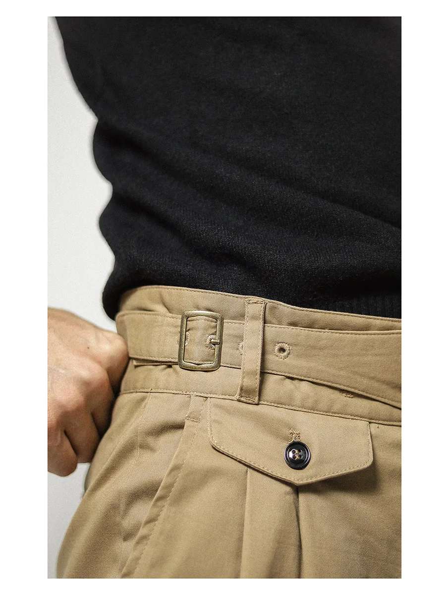 2022 Summer Pants Ami Khaji Trousers Men's Military Casual Gurkha Double Pleated Pocket Design Overalls Cargo Pants For Men