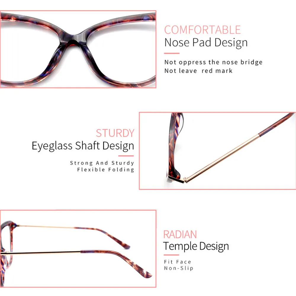 

LUCIDIE Retro Cat Eye Transparent Glasses Frame for Women Optical Spectacle Oversized Computer Glasses Sexy Metal Eyewear Frame