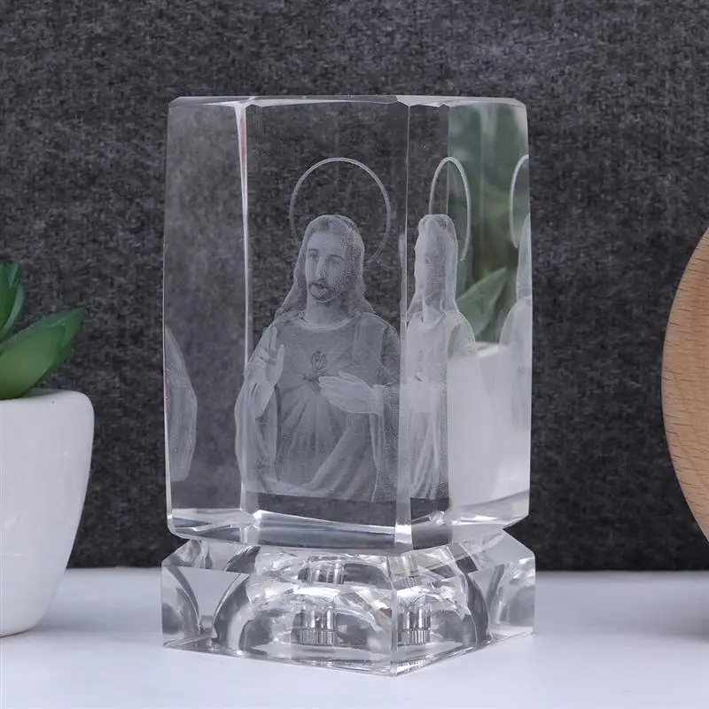 

Хрустальная 3D статуя с гравировкой Иисуса, статуэтки, статуэтки, миниатюры, художественное ремесло, украшение для дома, сувениры, Рождестве...