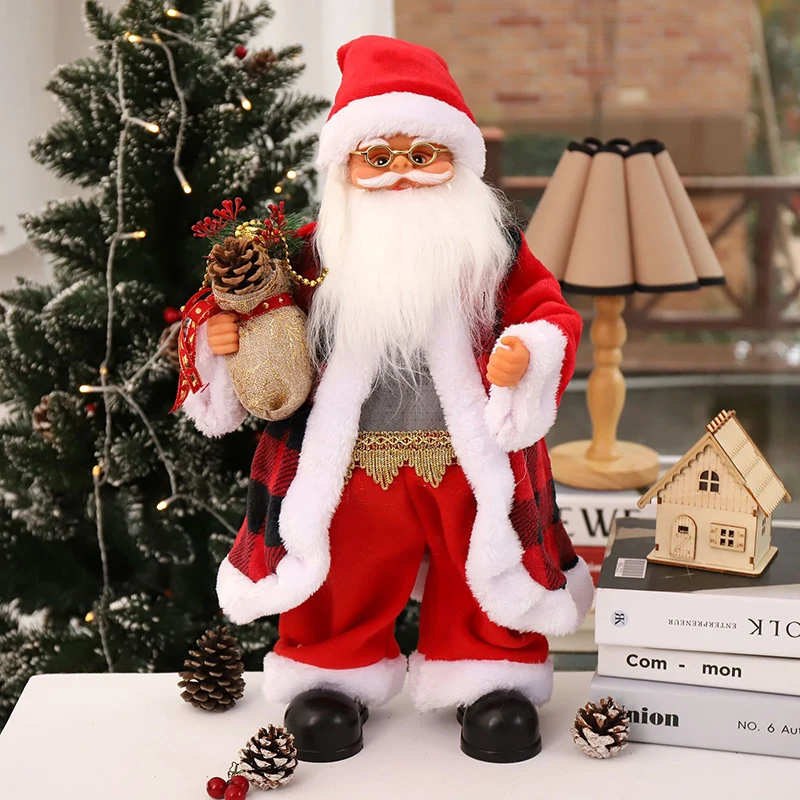 2022 Electric with Music Large Christmas Decorations for Home Santa Playing The Violin and New Year Gifts Children | Дом и сад