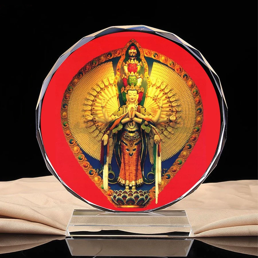 

Buddha portraits of GuanShiYin Buddha with thousand hands and thousands of eyes, crystal ornaments, handicraft decorations