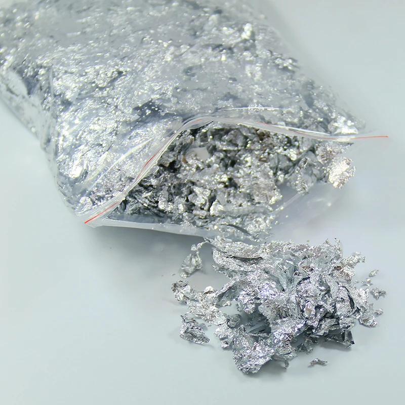 Фрагменты листьев из искусственной серебряной фольги 20 г алюминиевые для