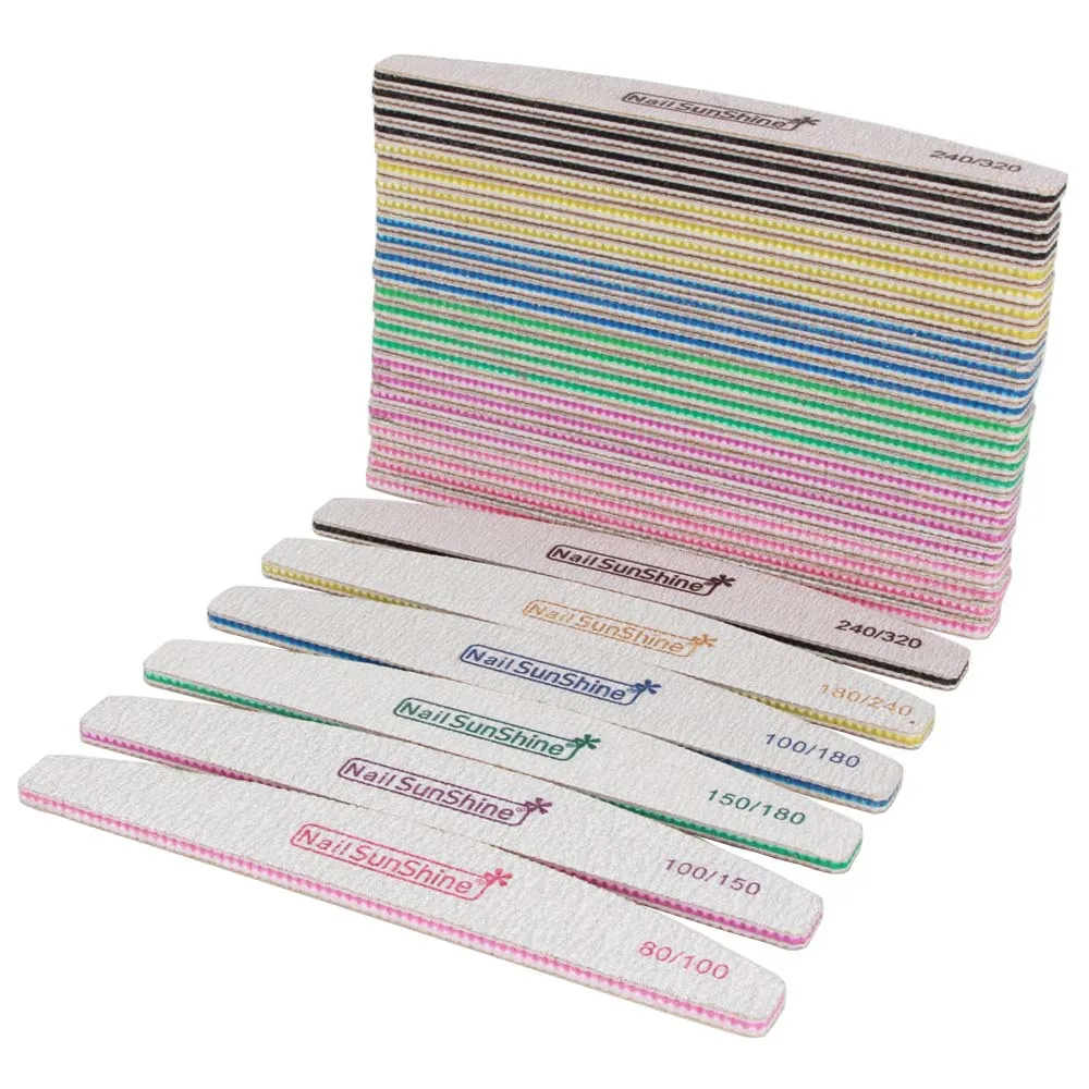 

6Pcs Mix Style Half Moon Shape Nail File Sanding Buffing Blocks Polish Nails Professional Design Manicure Salon or DIY Art Tool