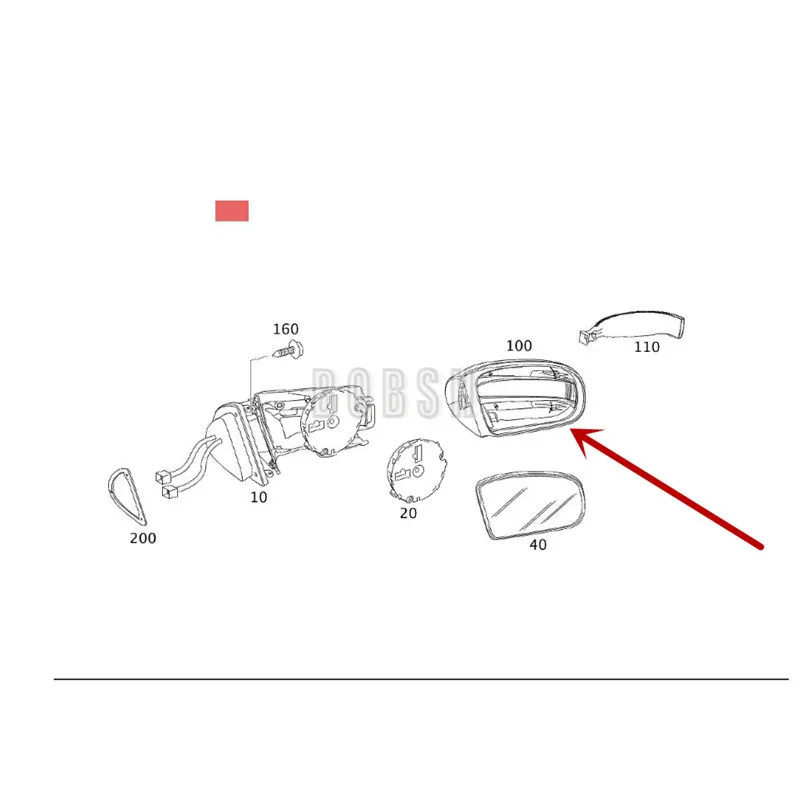 Зеркало заднего вида отделка панель с вспомогательный мигающий светильник mer ced