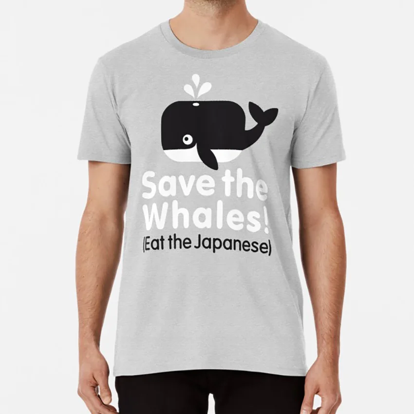 Спасите китов! Есть японского футболка КИТ Orca японский необработанные рыба Кита