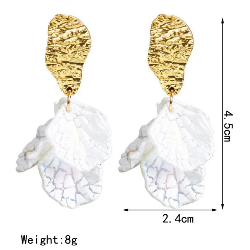 

60pcs/ lote VOVT Brand New petal pendant long female Korean super fairy earings fashion jewelry 2020 wholesale