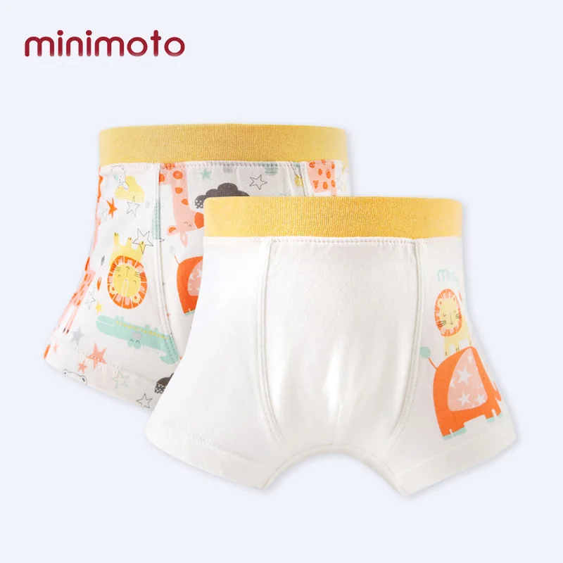Minimoto 2pcs/lot Baby Underpants Children Panties Cotton Printed Boys Underwear Boxer Briefs Kid Underware Pants |