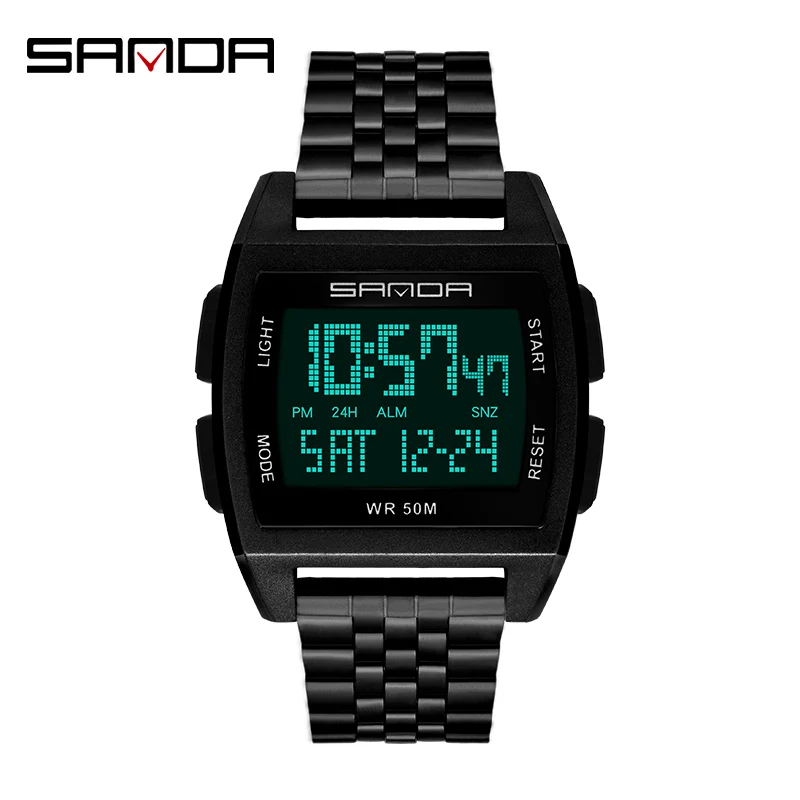 

2020 New SANDA Digital Watch Fashion Mens Watches Top Brand Luxury Electronic Wristwatch Men Waterproof Countdown Sports Watches