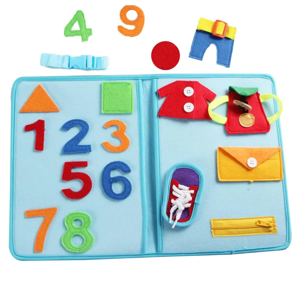 

Baby Play Board Kids Montessori Toys Buckle Training Essential Educational Sensory Board For Toddlers Ntelligence Development