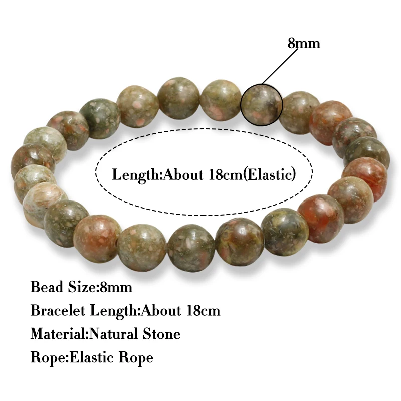 

Natural Stone Hematite Beads Bracelet 8mm Green Lava Onyx Strand Bracelets & Bangles for Women Men Prayer Yoga Jewelry pulseras
