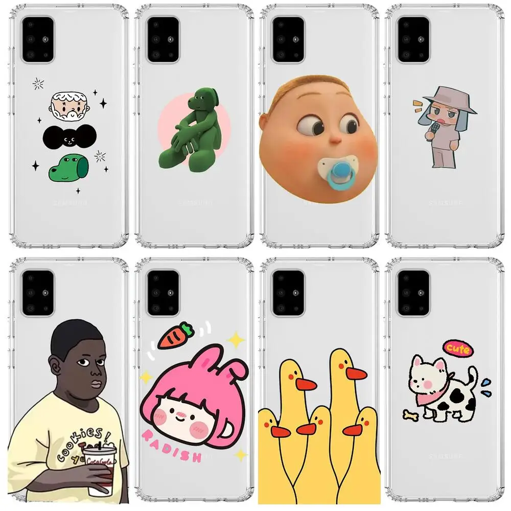 

Italian luxury brand Anime Style Transparent Phone Case Hull For Samsung Galaxy A 50 51 20 71 70 40 30 10 80 E 5G S Shell Art Ce