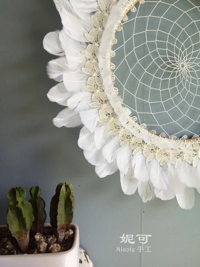 

"Nicole Handwork" ins Wind Feather Wall Decorations Nordic Gateway Decorations Bedroom Sofabed Background