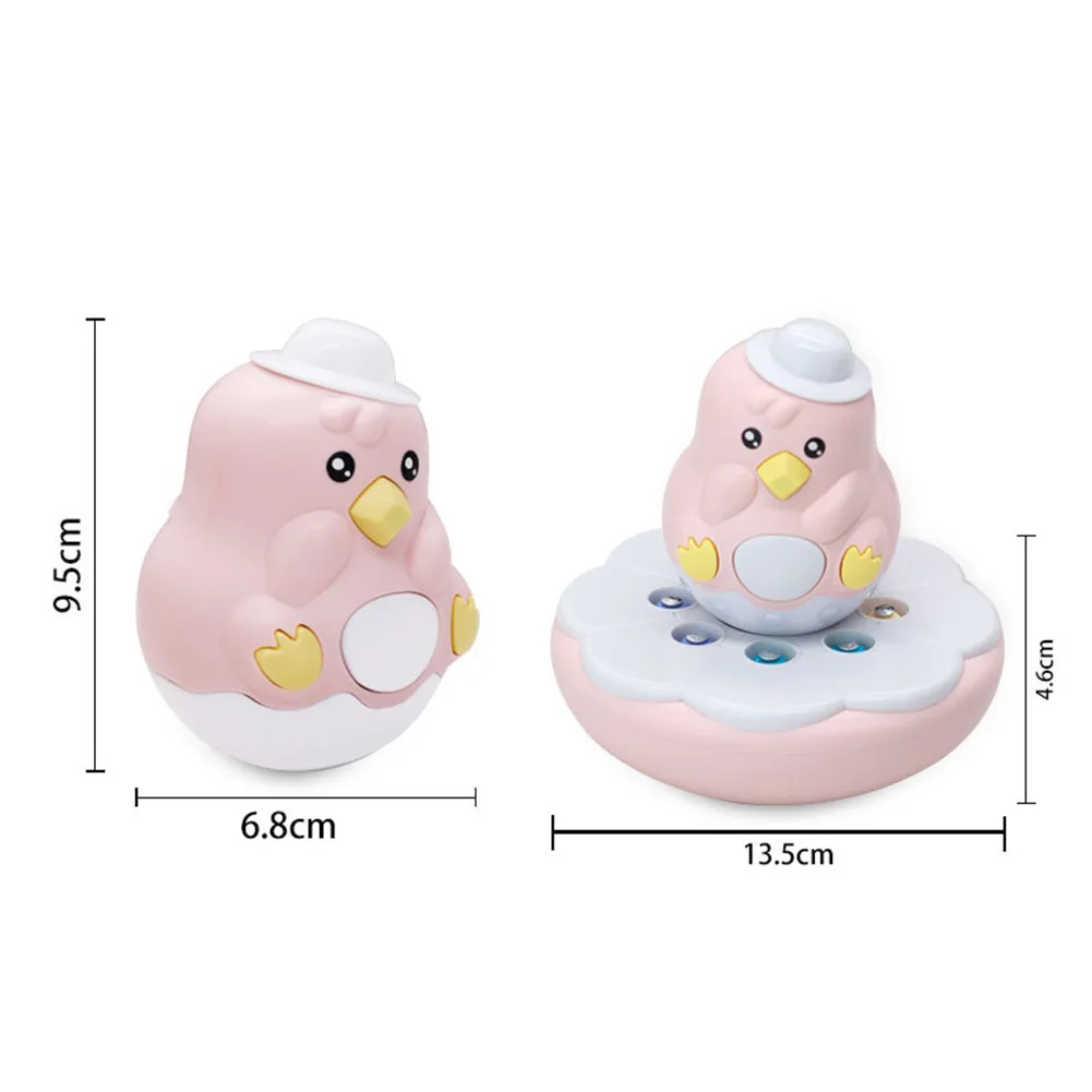 

2 in 1 kids Cute Chick Tumbler Toy Dual Use Learning Crisp Ringtone Childhood Early Education Puzzle Doll Waterway Tumbler Gift