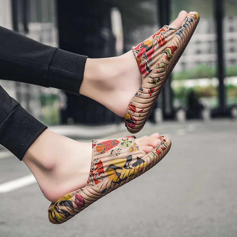 Мужские пляжные тапочки простые женские домашние Нескользящие сандалии и тапки