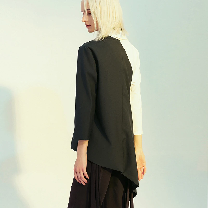 Женский Асимметричный блейзер с цветными блоками на весну и осень | Женская