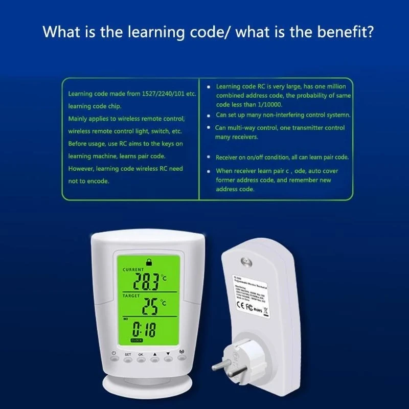 Программируемая Беспроводная розетка с термостатом домашняя контролем