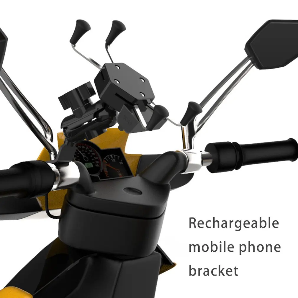 motorcycle scooter x type charger mobile phone holder bracket usb car charging source navigation with waterproof switch free global shipping