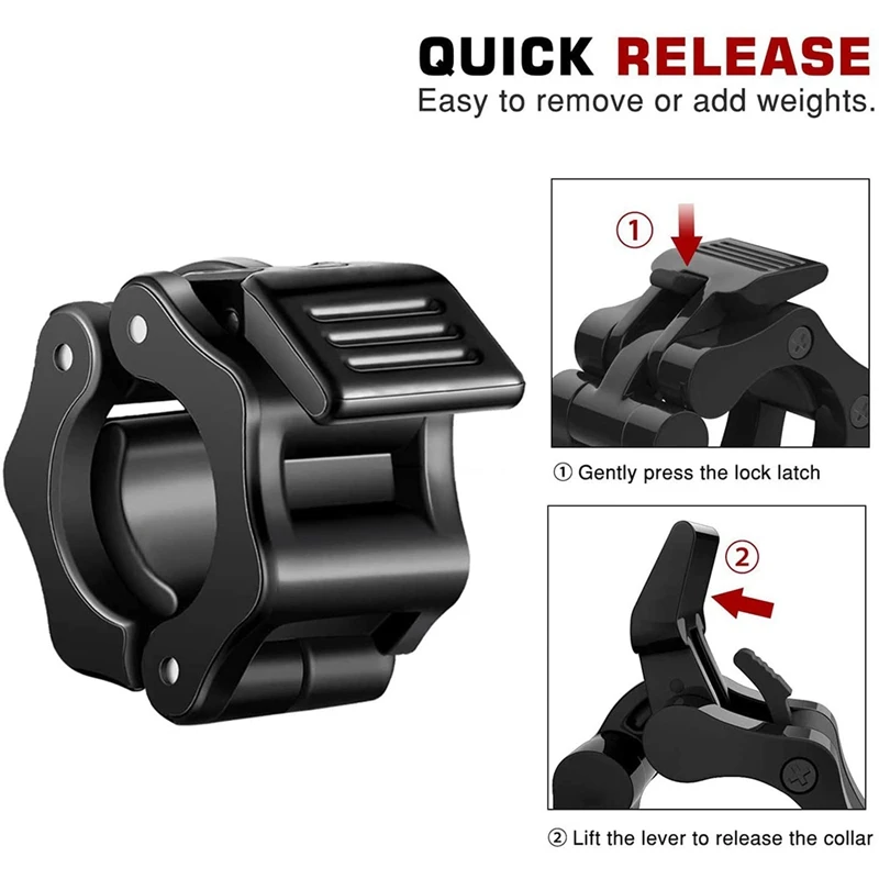 

25MM Quick Release Barbell Lock Clamp Barbell Spring Clip for Workout Weightlifting Fitness Training Bodybuilding