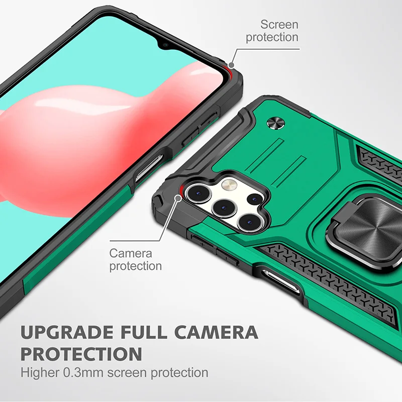 

Anti-Shock Phone Case For Samsung Galaxy A32 5G Ring Stand Car Holder Cover Coque