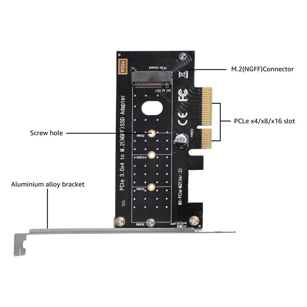 

Adapter Expansion Card For NVME To PCIE M2 M SSD NVME 3.0 4X Rate For M.2 PCI-E Adapter M.2 NVME To PCI-E3.0 X4 Expansion Card