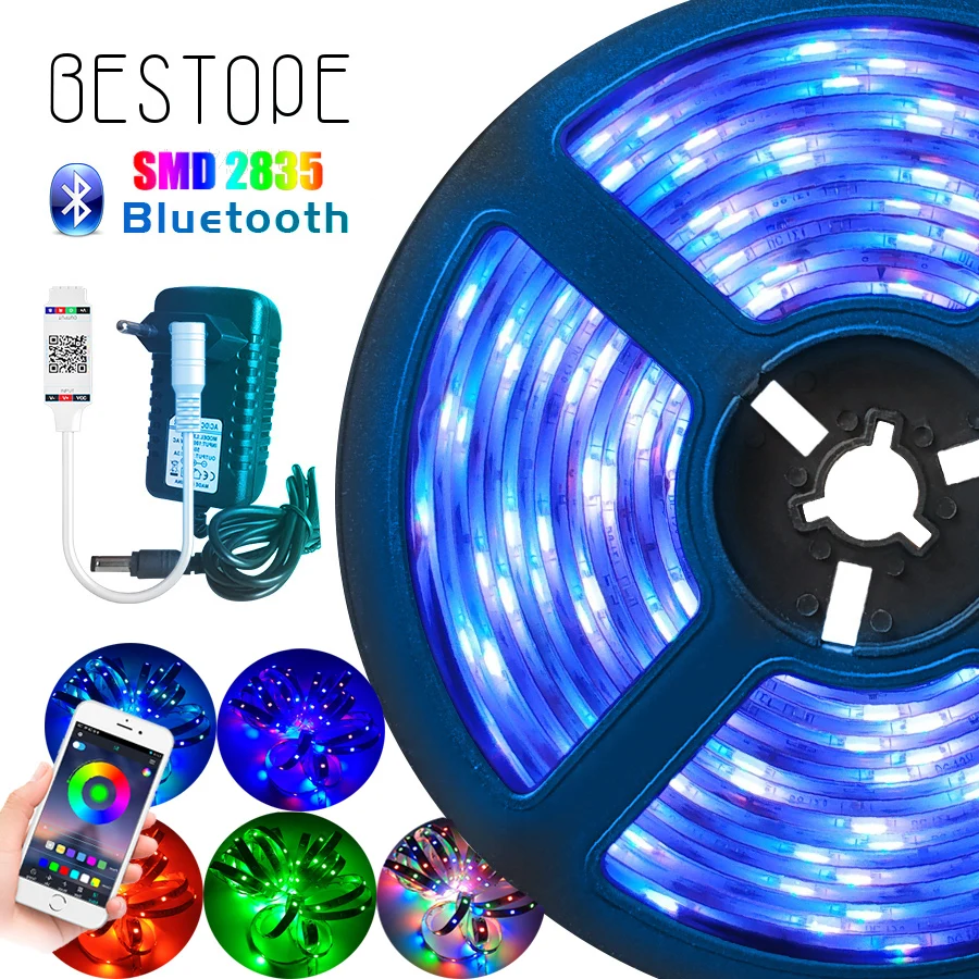 Bluetooth Светодиодные ленты RGB светодиодный светильник лента SMD 2835 DC12V