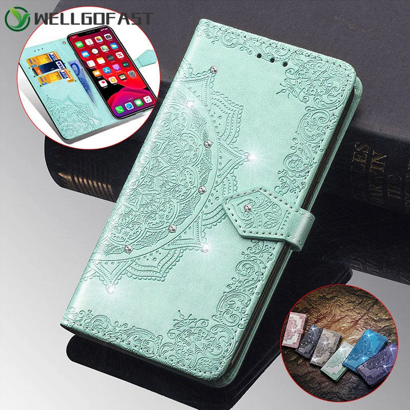 

Samsung A51 A50 A71 with Diamonds Case for A10 A70 A12 A31 A20E A40 A30 A21S Flip Wallet Leather A90 A51 5G A50 A30 Book Cover