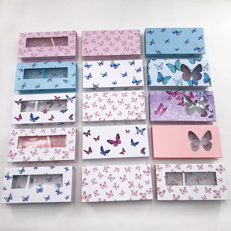 

Mink eyelash vendor with custom packaging rectangle hard mangetic box with butterfly for mink lashes