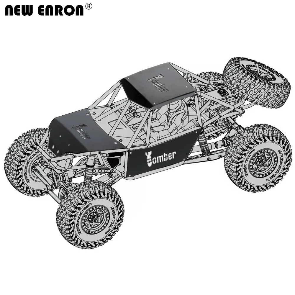 ENRON-armadura de carrocer&iacute;a de acero inoxidable para coche teledirigido, piezas de mejora de techo + lado + Panel de cap&oacute;, para 1/10 RC Crawler Car Axial RR10 90048 90053, # AX31327, nuevo-5