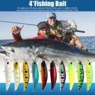 10 видов искусственных, плавающих рыб в соленой воде, пресноводная приманка 8 # с тремя крючками из высокоуглеродистой стали, случайный цвет, 4 шт.