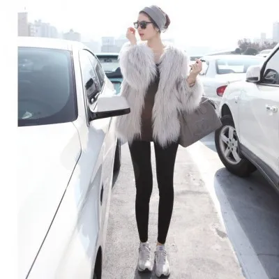 Autumn and Winter New Fur Coat Female Pink Fashion Thin Long Wool Imitation Beach Wool Short Coat