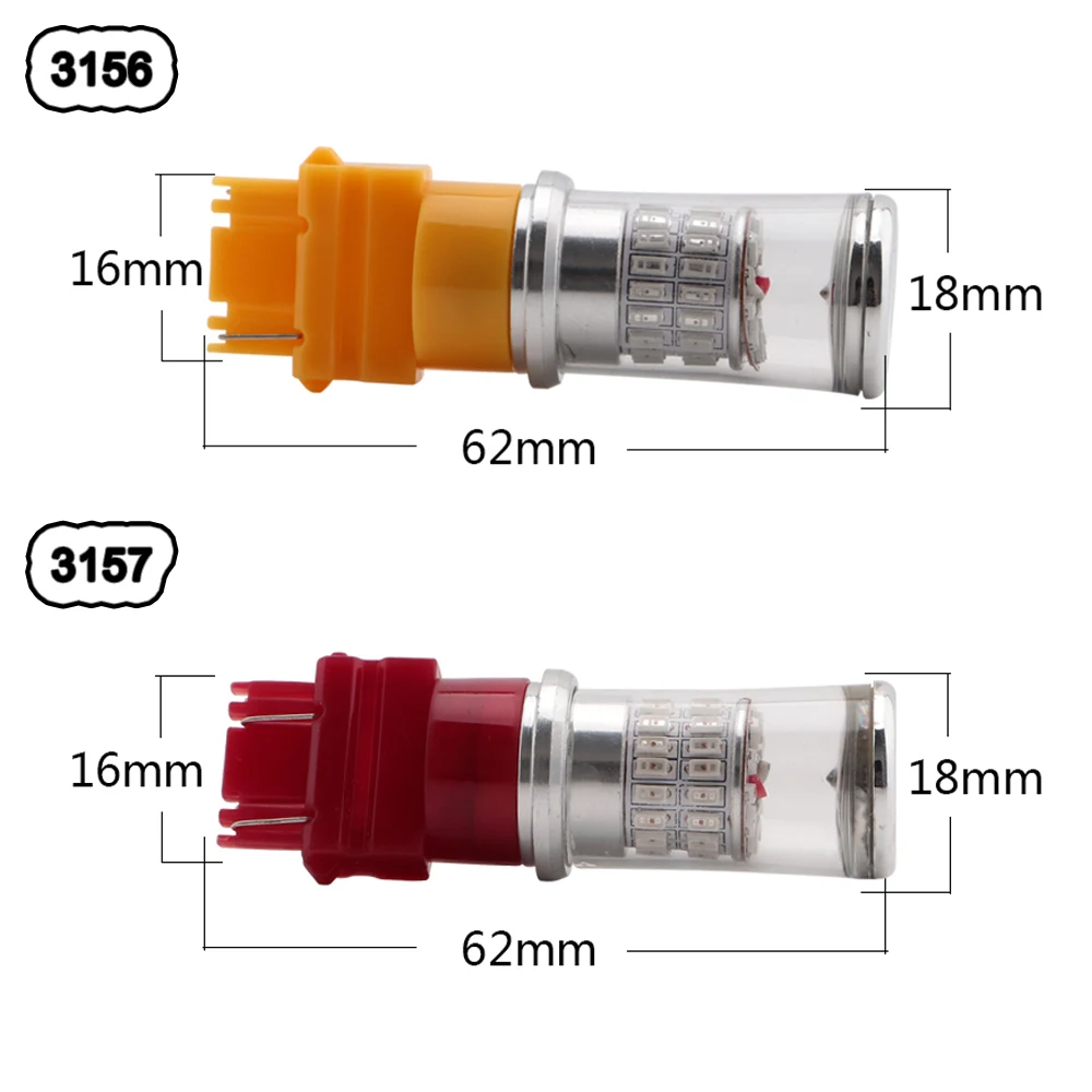 10X12 V 3014 48 SMD 1156 BA15S 1157 BAY15D Белый Красный Янтарный Объектив Светодиодная лампа стоп-сигнал индикатор задний Поворотный Светильник для автомобилей