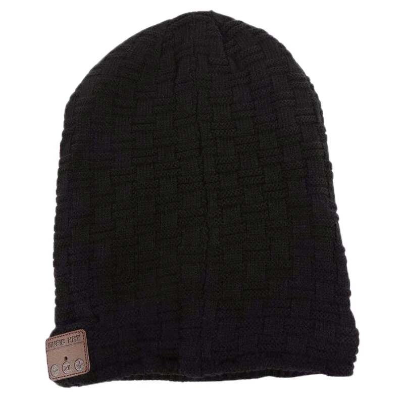 Топ беспроводной Bluetooth V4.2 вязаная шапочка плюс бархатная зимняя клетчатая шапка