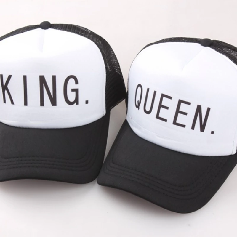 

Women's Couple Letter King Queen Baseball Caps For Men Lover Summer Outdoor Snapback Caps Sun Girls Adjustable Boys Trucker Hats