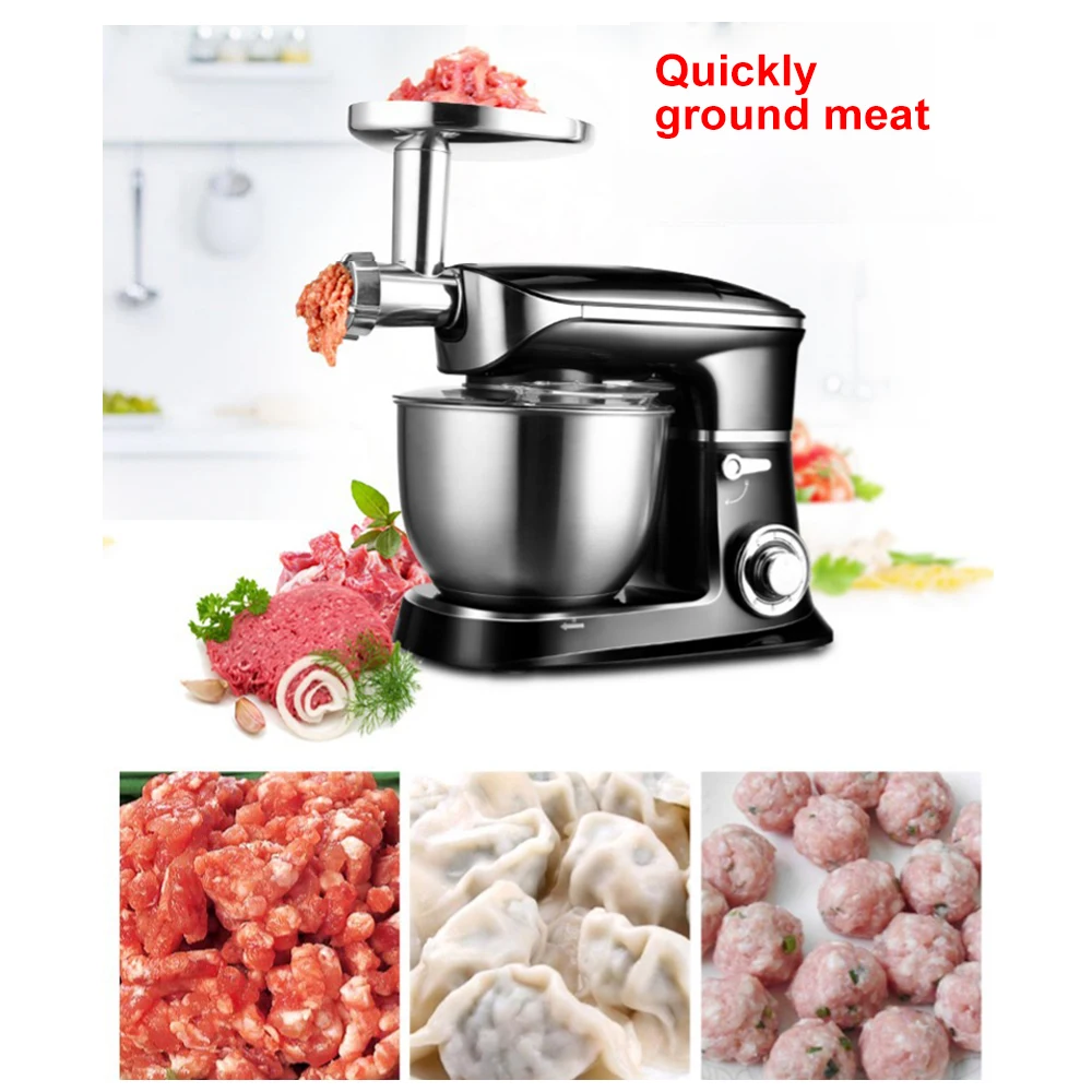 6.5L Household Meat Grinder Stainless Steel Electric Dough Mixer Food Processor Slicer 1300W | Бытовая техника