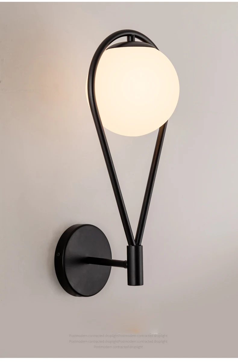 Art Deco Bedroom Bedside Wall Lamp Nordic Glass Ball Wall Lighting/Light Modern LED Wall Light