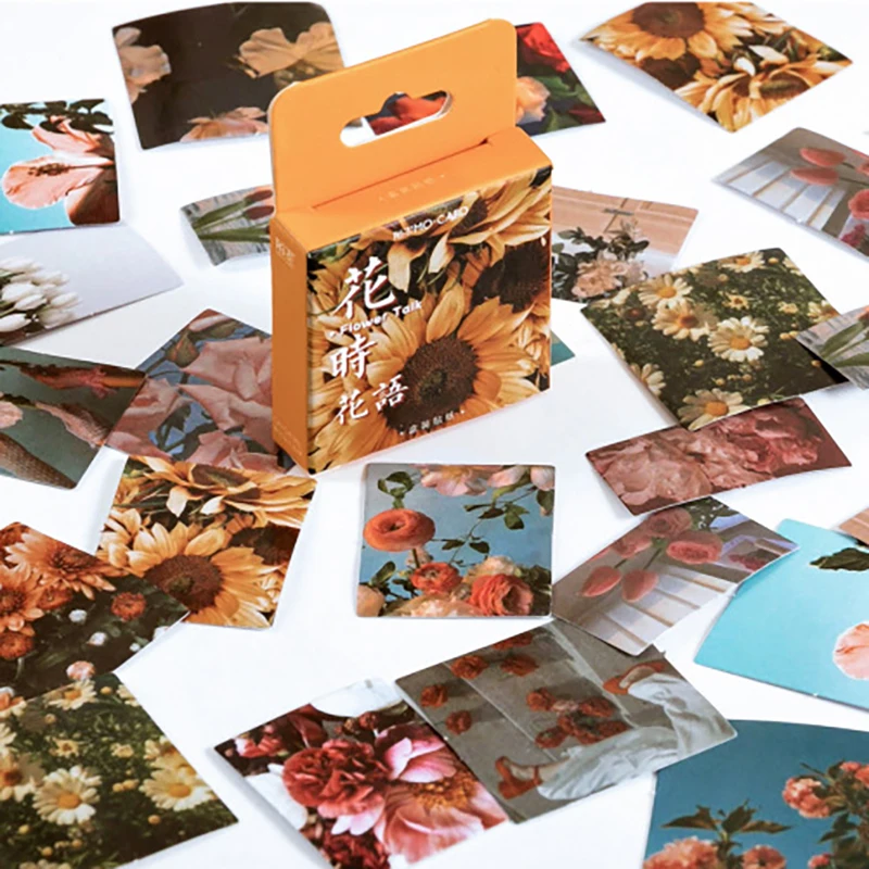 45 Pcs/Box Vintage Flower Series Stickers Scrapbooking Daily Planner Kawaii Sticker DIY Notebook Stationery School Supplies