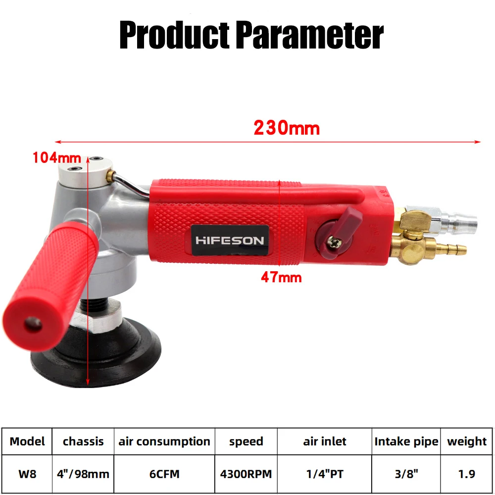 4 дюймовая пневматическая шлифовальная машина водная мельница для влажной