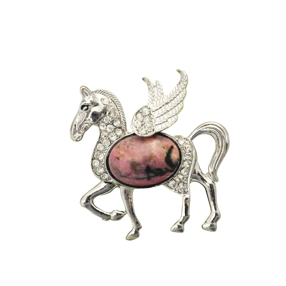 Женский кулон в виде единорога с кристаллами и крыльями лошади чакра для йоги