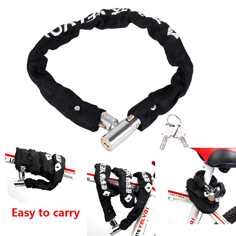 Bike Chain Lock Security Anti-Theft with Keys long for Motorcycle Bicycle lock padlock | Спорт и развлечения