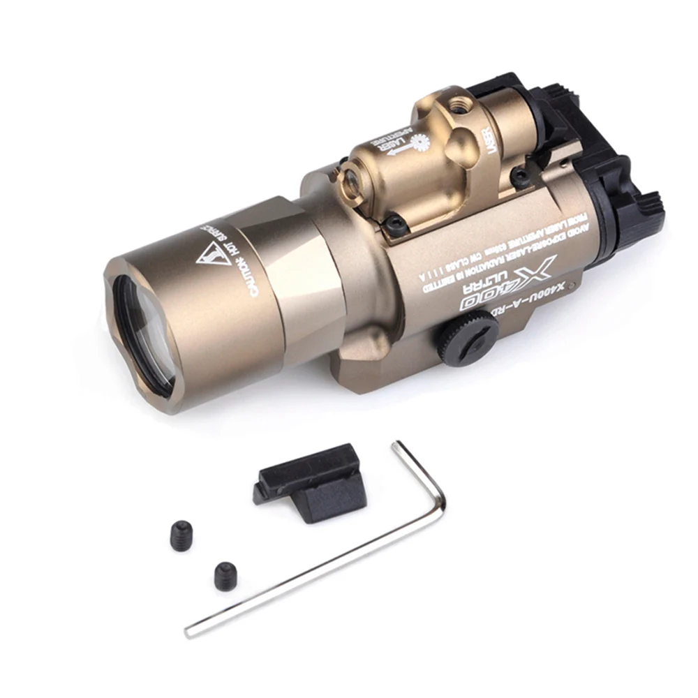 WADSN Airsoft Surefir X400 ультра пистолет светильник с красным лазером тактическое оружие
